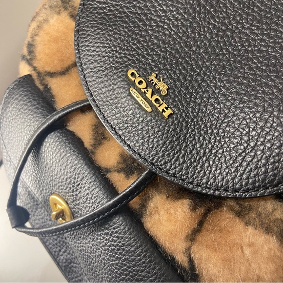 Coach X Jennifer Lopez Pennie Backpack 22 In Signature Shearling - Picture 4 of 6